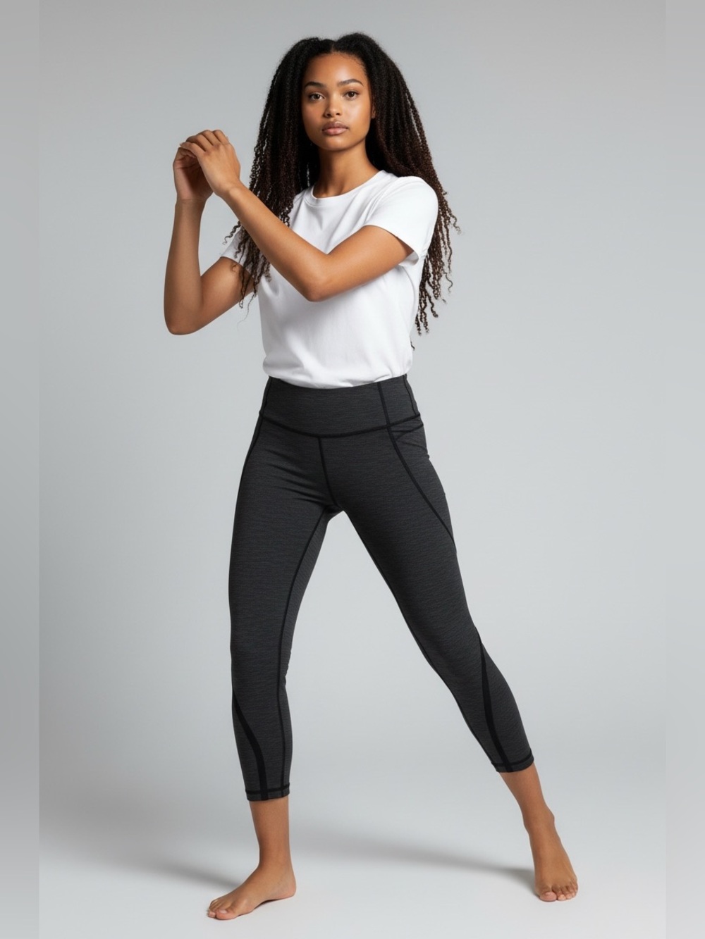lululemon athletica On Track Tights Dark Gray/Black 7/8 length